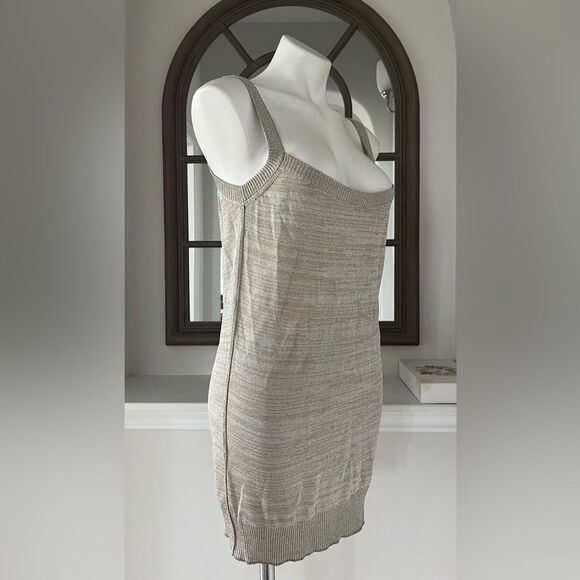 Dolce & Gabbana (Made in Italy) Knit Top, Metallic Tan Silver, NWT, Size 48 - Picture 4 of 9